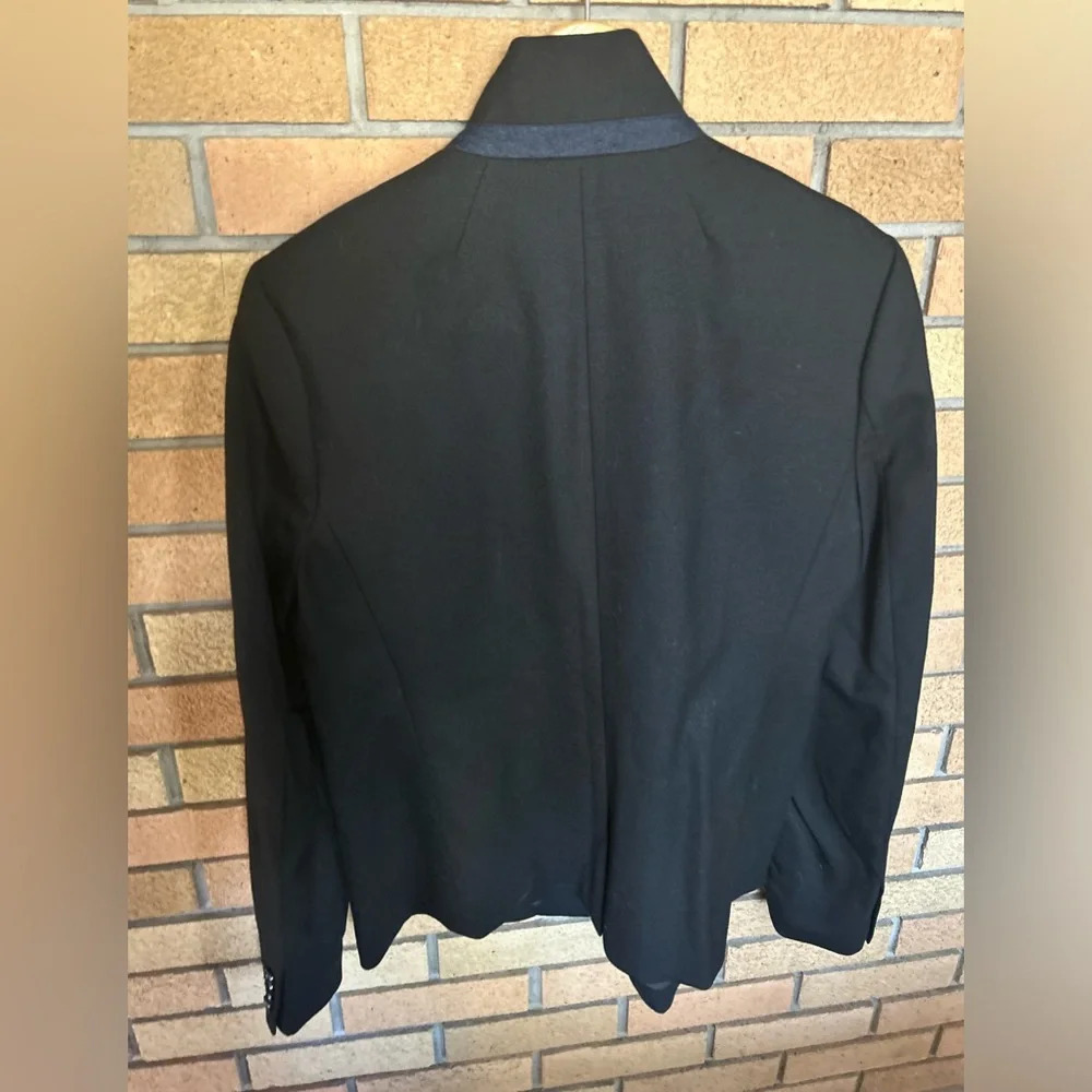 J. Crew Regent Wool Blend Black & Blue Blazer Button Jacket Women’s Size 16 - Picture 6 of 6